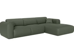 Grote Hoekbank Met Hoek Rechts Van Groene Gechineerde Stof Pogni Van Maison Cephy-Maison Céphy Outlet