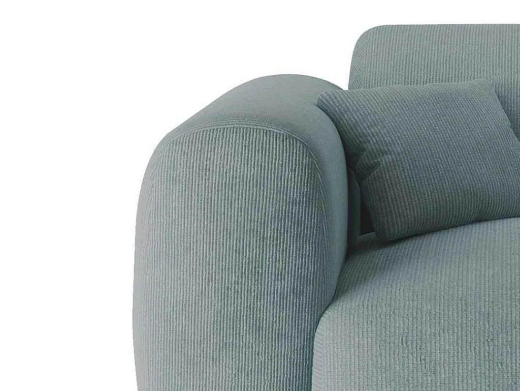 Grote Hoekbank Met Hoek Rechts Van Blauwe Stof Met Textuur Pogni Van Maison Cephy-Maison Céphy Hot