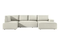 Grote Omkeerbare Hoekbank Van Beige Ribfluweel Amelia-Vente-unique Online