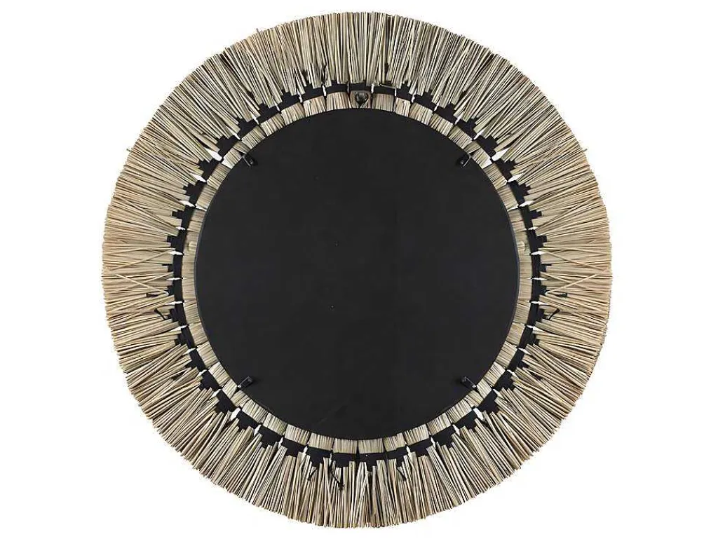 Grote Ronde Spiegel Van Mendong-Stro Chokwe - D80 Cm - Naturel-OZAIA Discount