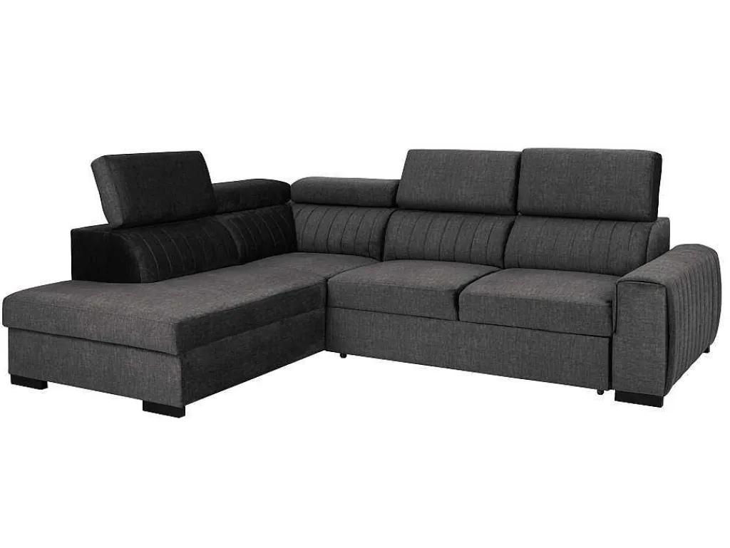 Grote Slaapbank Met Hoek Links In Antraciet Stof Larica-Vente-unique Clearance