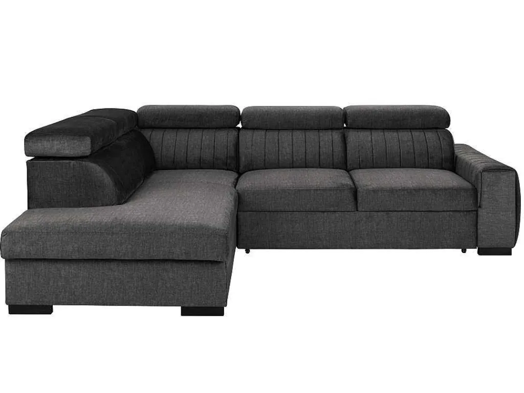 Grote Slaapbank Met Hoek Links In Antraciet Stof Larica-Vente-unique Clearance