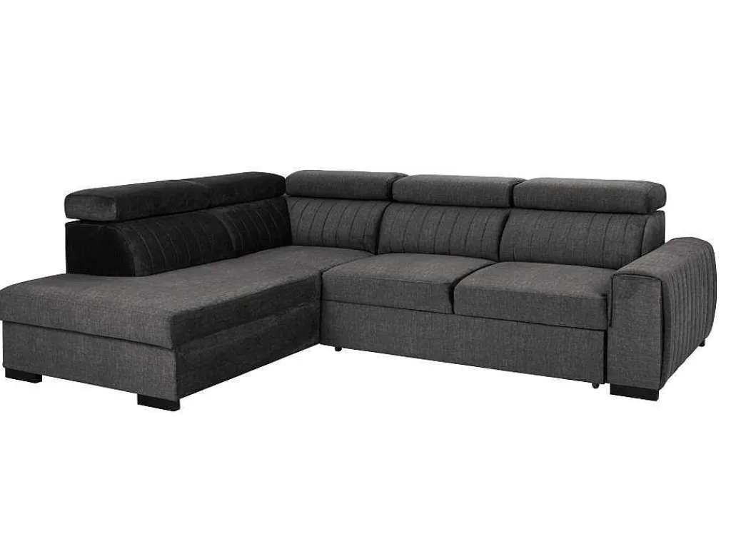 Grote Slaapbank Met Hoek Links In Antraciet Stof Larica-Vente-unique Clearance
