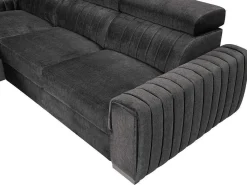 Grote Slaapbank Met Hoek Links In Antraciet Stof Larica-Vente-unique Clearance