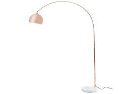 Grote Staande Lamp Met Boog Art Deco Ombrage - Metaal En Marmer - H. 180 Cm - Koperkleur-OZAIA Clearance