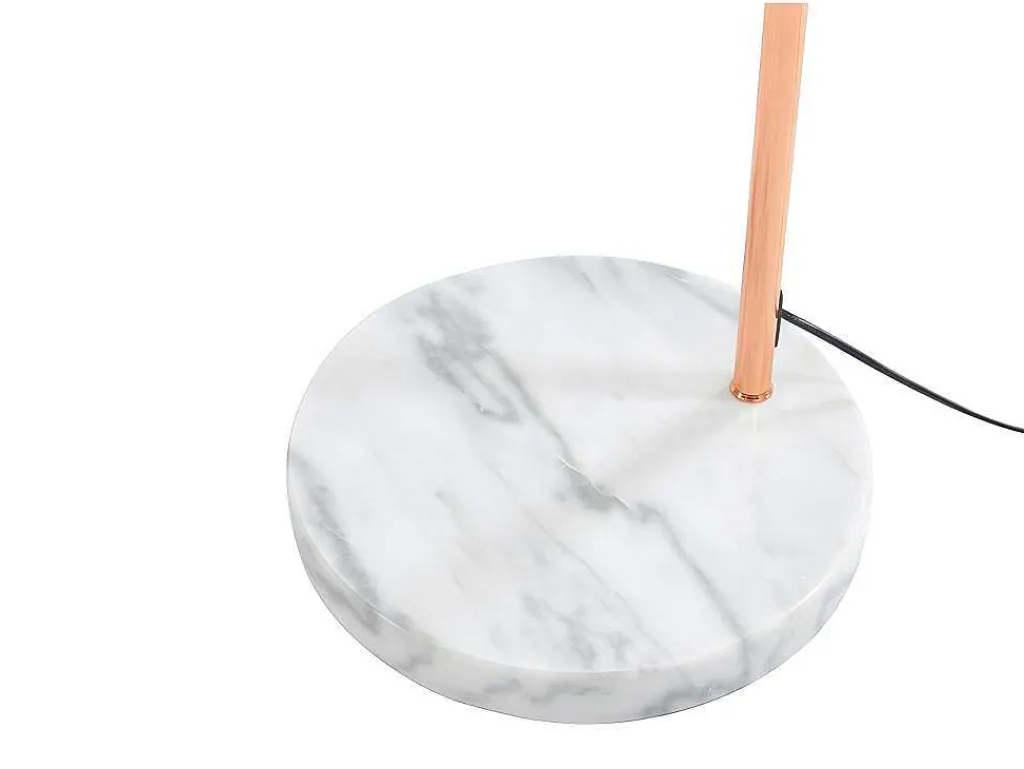 Grote Staande Lamp Met Boog Art Deco Ombrage - Metaal En Marmer - H. 180 Cm - Koperkleur-OZAIA Clearance