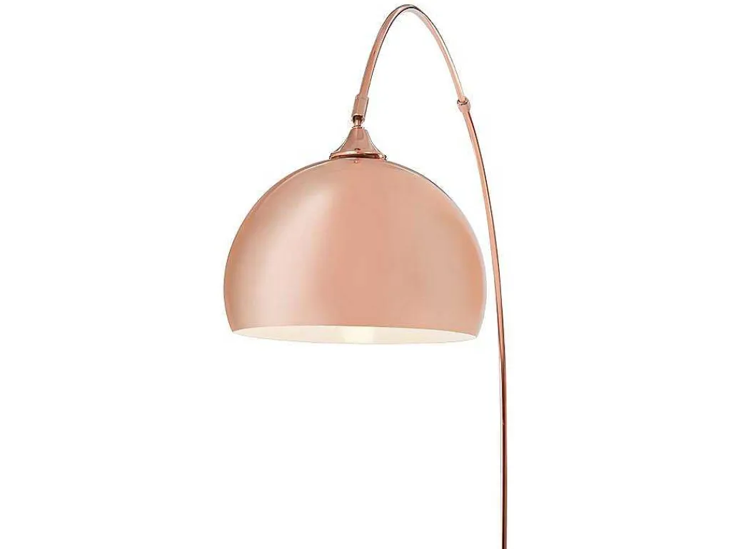 Grote Staande Lamp Met Boog Art Deco Ombrage - Metaal En Marmer - H. 180 Cm - Koperkleur-OZAIA Clearance