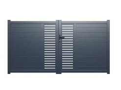 Halfopengewerkte Aluminium Draaipoort Met Motief B350 X H179 Cm Antraciet Orist Ii-EXPERTLAND Discount