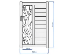 Halfopengewerkte Aluminium Draaipoort Met Motief B100 X H164 Cm Antraciet Labrit Ii-EXPERTLAND