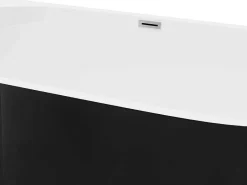 Halfvrijstaand Bad - 175 Liter - 130 X 71,5 X 58 Cm - Glanzend Zwart - Acryl - Divina-Shower & Design