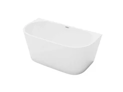 Halfvrijstaand Bad - 175 Liter - 130 X 71,5 X 58 Cm - Wit - Acryl - Divina-Shower & Design Online