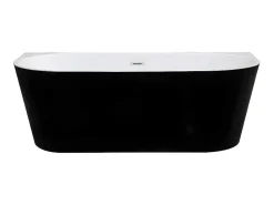 Halfvrijstaand Bad Divina -245L - 170 X 75 X 58Cm - Glanzend Zwart - Acryl - Divina-Shower & Design New