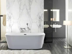 Halfvrijstaand Bad Divina -200L - 150X75X58Cm - Wit-Shower & Design Clearance