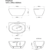 Halfvrijstaand Ovaal Bad - 197 Liter - 151 X 94 X 60 Cm - Wit - Acryl - Pagrus-Shower & Design Outlet