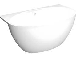 Halfvrijstaand Ovaal Bad - 197 Liter - 151 X 94 X 60 Cm - Wit - Acryl - Pagrus-Shower & Design Outlet