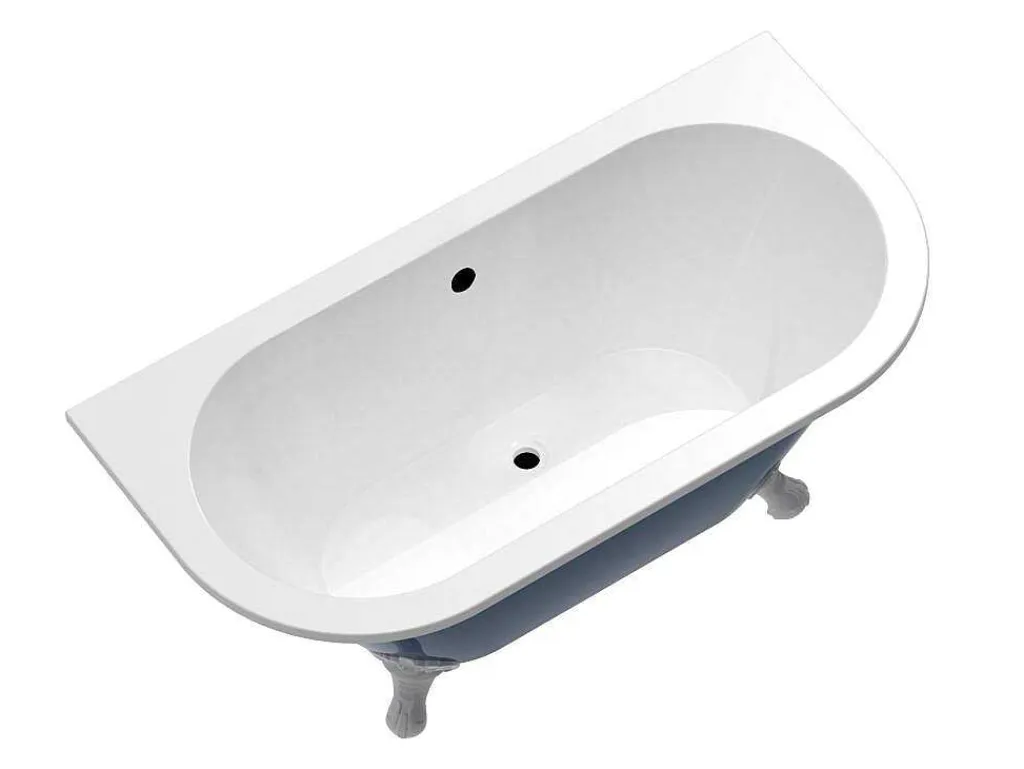 Halfvrijstaand Retro Acrylbad Op Adelaarspoten Blauw (Glanzend) 154 Liter 150 X 74 X 61 Cm Bolisa-Shower & Design Best