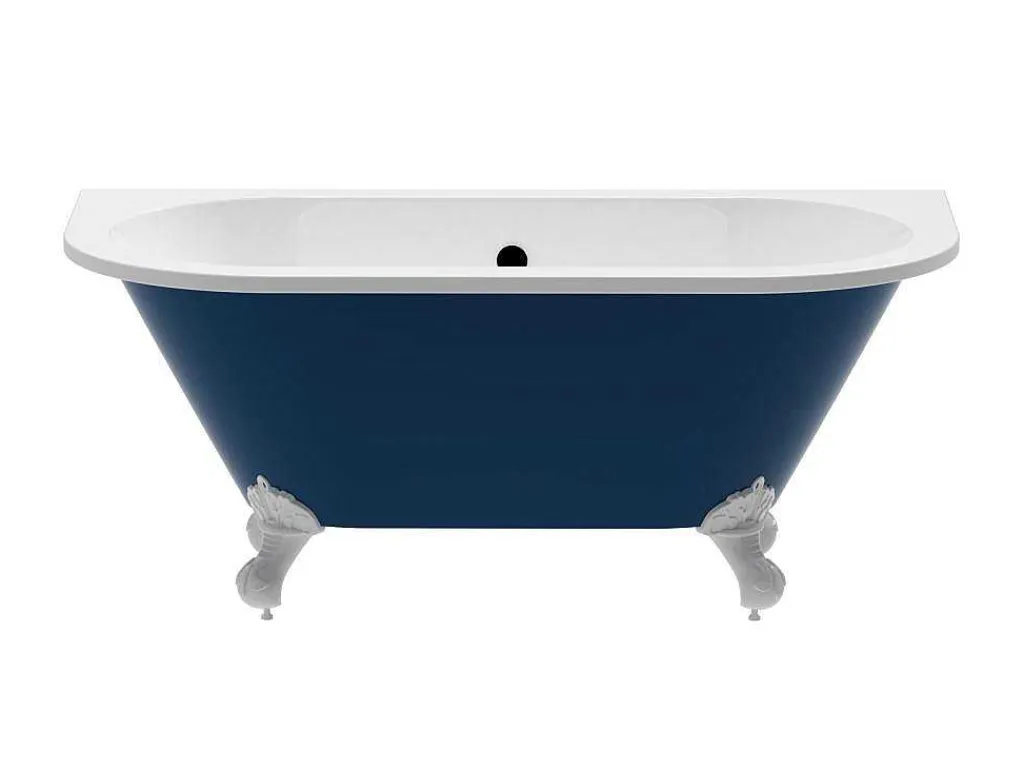 Halfvrijstaand Retro Acrylbad Op Adelaarspoten Blauw (Glanzend) 154 Liter 150 X 74 X 61 Cm Bolisa-Shower & Design Best