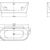 Halfvrijstaande Badkuip Divina - 170 X 75 X 58 Cm - 245L- Wit-Shower & Design Online