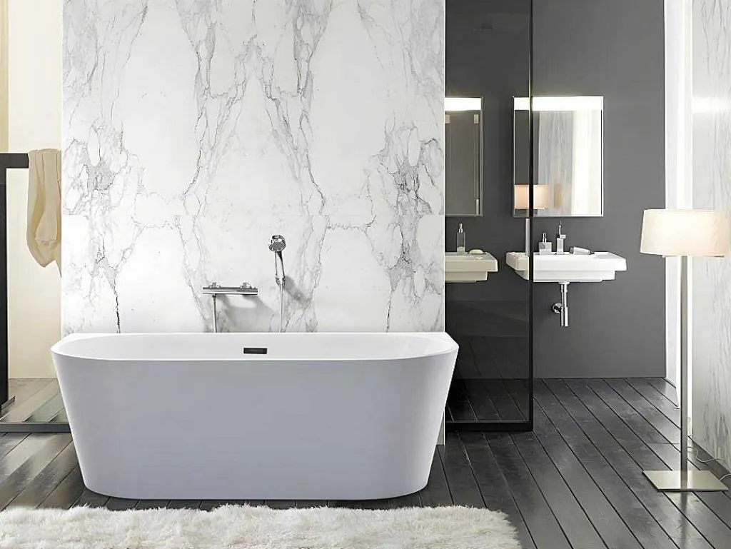 Halfvrijstaande Badkuip Divina - 170 X 75 X 58 Cm - 245L- Wit-Shower & Design Online