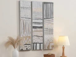 Handgeschilderd Abstract Acrylschilderij - L 75 Cm X H 100 Cm - Grenen Spieraam - Meerkleurig - Ludza-OZAIA Outlet