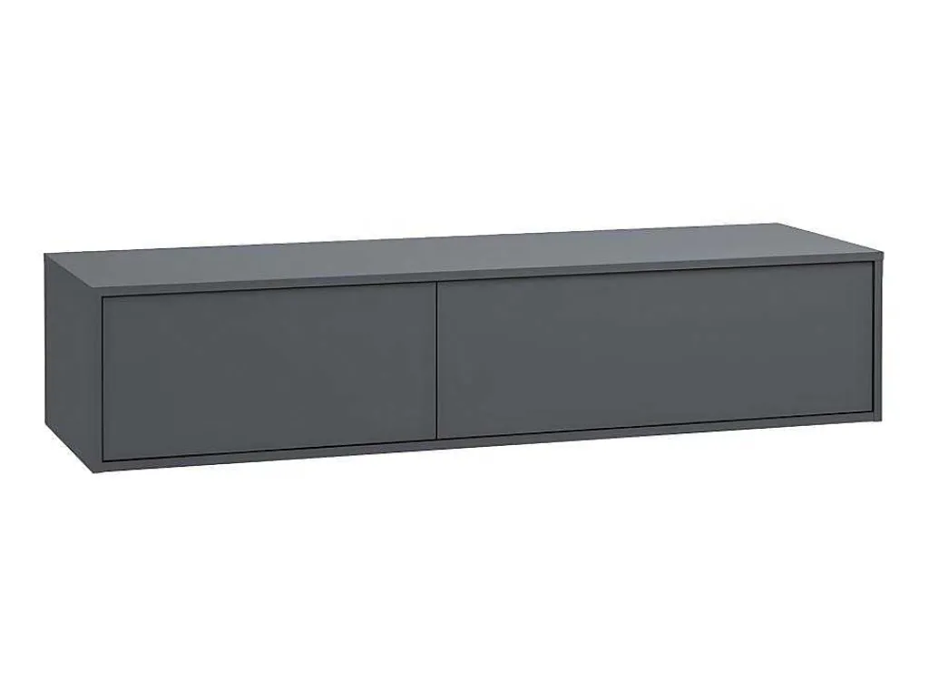 Hangend Badkamermeubel - Antraciet Grijze Kleur - L150 Cm - Isaure Ii-Vente-unique