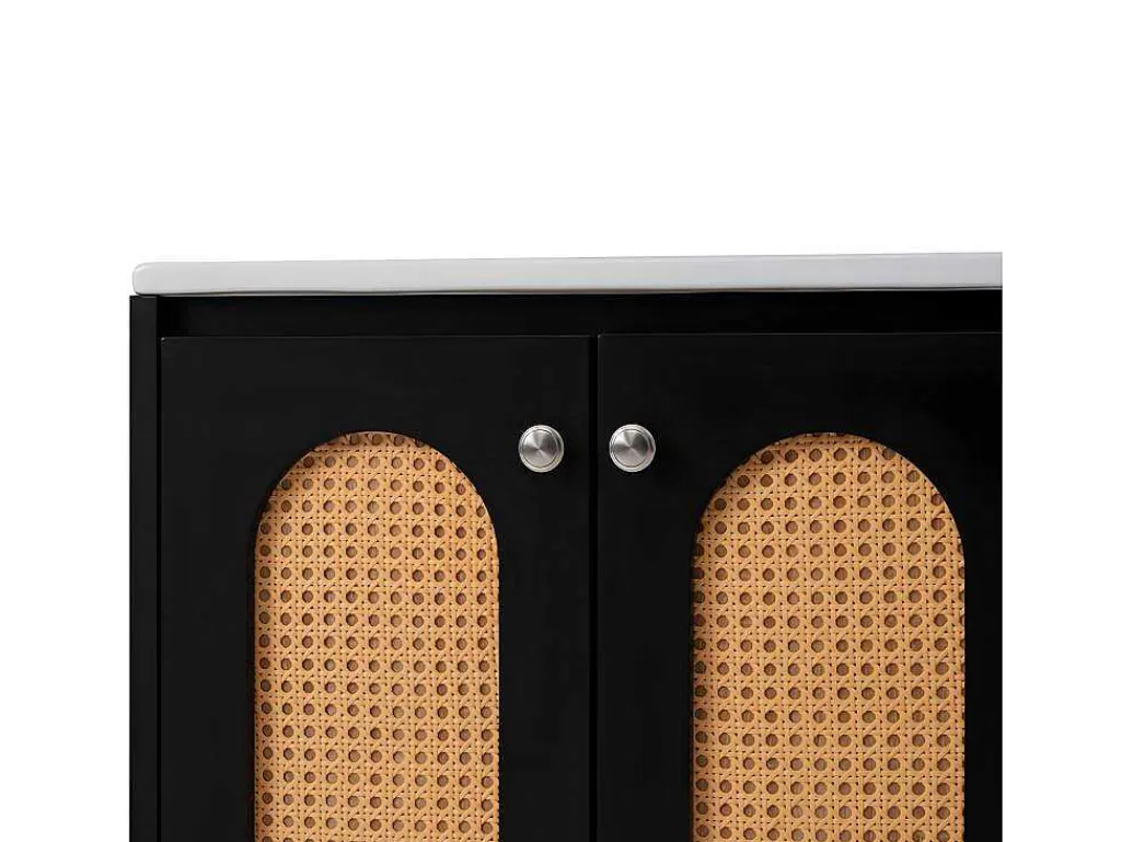 Hangend Badkamermeubel - Een Keramische Wastafel En 3 Laden - Zwart (Spiegel, Kraan Niet Inbegrepen)-ModernLuxe Outlet