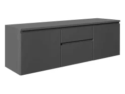 Hangend Badkamermeubel Met Dubbele Wastafel - Grijs - 150 Cm - Jimena Ii-Vente-unique New