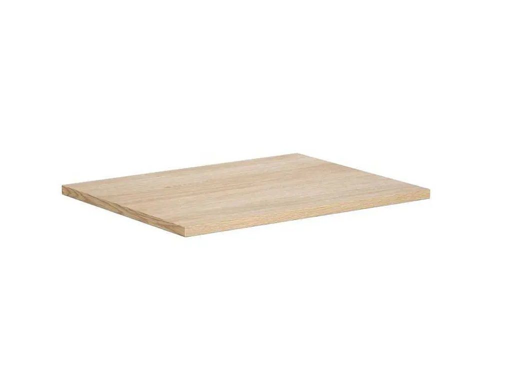 Hangend Badkamermeubel Met Opzet Wastafel Van Steen - Eiken Fineer - 60 Cm - Mesliva-Vente-unique Discount