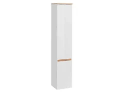Hangend Badkamermeubel Met Wastafel, Zuil En Spiegelkast - Naturel En Wit - 94 Cm - Anid-Vente-unique Discount