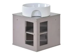 Hangend Badkamermeubel Met Keramische Wastafel - Marmeren Bladen - Lichtpaars (Kraan Niet Inbegrepen)-ModernLuxe Hot