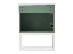 Hangend Badkamermeubel Met Ingebouwde Wastafel - 1 Deur En 1 Open Metalen Plank - Lichtgroen (Kraan Niet Inbegrepen)-ModernLuxe Discount