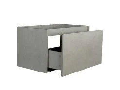 Hangend Badkamermeubel Met Ingebouwde Wastafel - Betongrijs - 80 Cm - Sosthene-Vente-unique Outlet