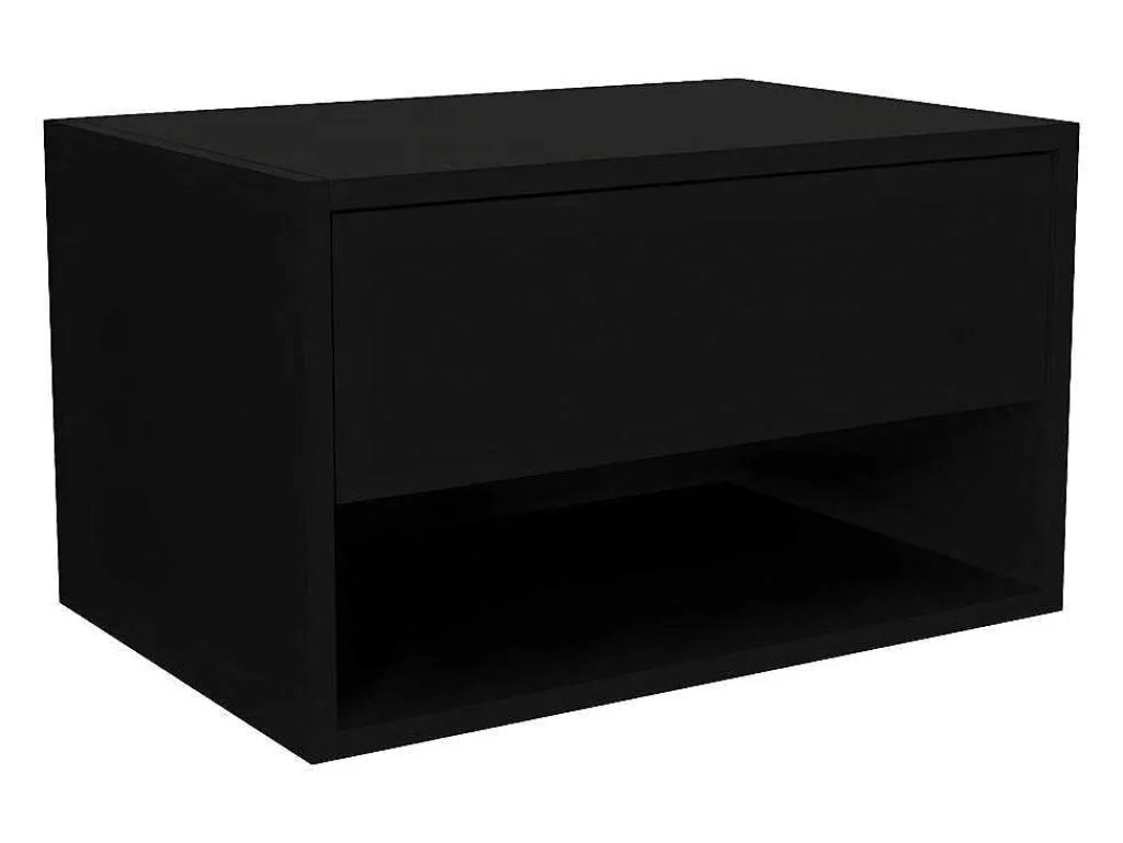 Hangend Nachtkastje - 1 Lade En 1 Nis - Zwart - Ritami-Vente-unique Online