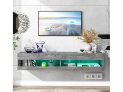 Hangend Tv-Meubel 140 Cm Met Led - Grijs-ModernLuxe Best