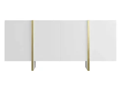 Hangend Tv-Meubel Met 4 Deuren Van Mdf - Wit En Goudkleurig - Luvonia-Vente-unique