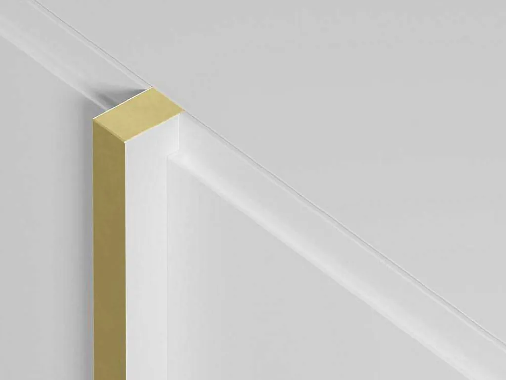 Hangend Tv-Meubel Met 4 Deuren Van Mdf - Wit En Goudkleurig - Luvonia-Vente-unique