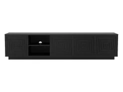 Hangend Tv-Meubel Met 4 Deuren En 2 Nissen Van Mdf - Zwart - Mezulia-Vente-unique Discount