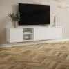 Hangend Tv-Meubel Met 4 Deuren En 2 Nissen Van Mdf - Wit - Redonia-Vente-unique Hot