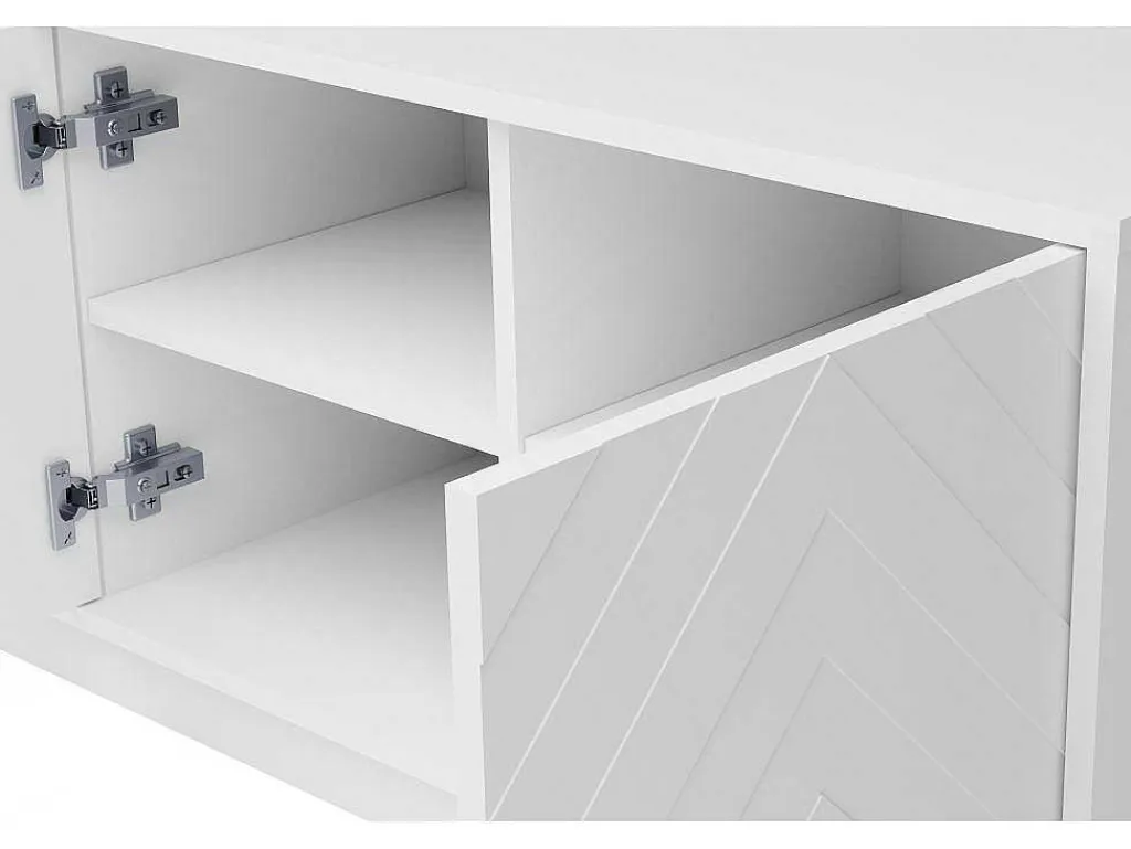 Hangend Tv-Meubel Met 4 Deuren En 2 Nissen Van Mdf - Wit - Redonia-Vente-unique Hot