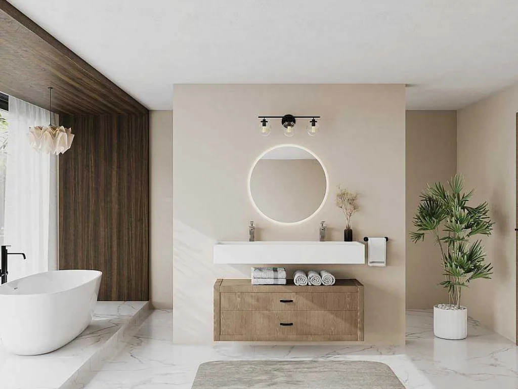 Hangend Wastafelblad - Wit - L120 X B40 X H15 Cm - Yamdrok-Shower & Design Outlet