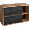 Hangend Wastafelmeubel - Naturel En Antraciet - 100 Cm - Tikitiki-Vente-unique Online