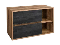 Hangend Wastafelmeubel - Naturel En Antraciet - 100 Cm - Tikitiki-Vente-unique Online