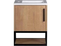 Hangend Wastafelmeubel Met Nis - 40 Cm - Licht Naturel - Lopena-Vente-unique