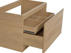 Hangend Wastafelmeubel Met Opzetwastafel In Steen Eikenfineer 80 Cm Mesliva-Vente-unique Hot