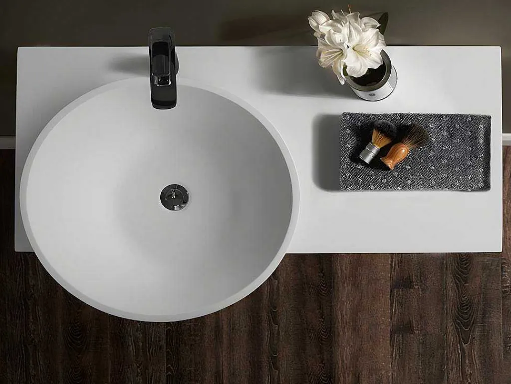 Hangende Vaste Wastafel Met Handdoekhouder - Wit - L100 X B54 X H20 Cm - Yumiko-Shower & Design