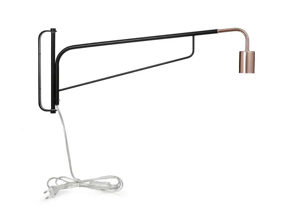 Hangende Wandlamp Van Gebogen Metaal - L65 X D10 X H25 Cm - Zwart En Koperkleurig - Colwood-OZAIA Hot