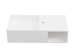 Hangende Wastafel Met Nis - Wit - L80 X B40 X H20 Cm - Goyoko-Shower & Design