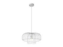 Hanglamp Met Draadstructuur Met Design-Stijl Van Metaal - D40 X H130 Cm - Wit - Andromaque-OZAIA Sale
