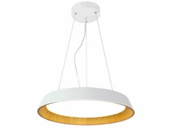 Hanglamp Met Ledverlichting Van Metaal En Aluminium - D45 Cm - Wit En Naturel - Derry-OZAIA Clearance