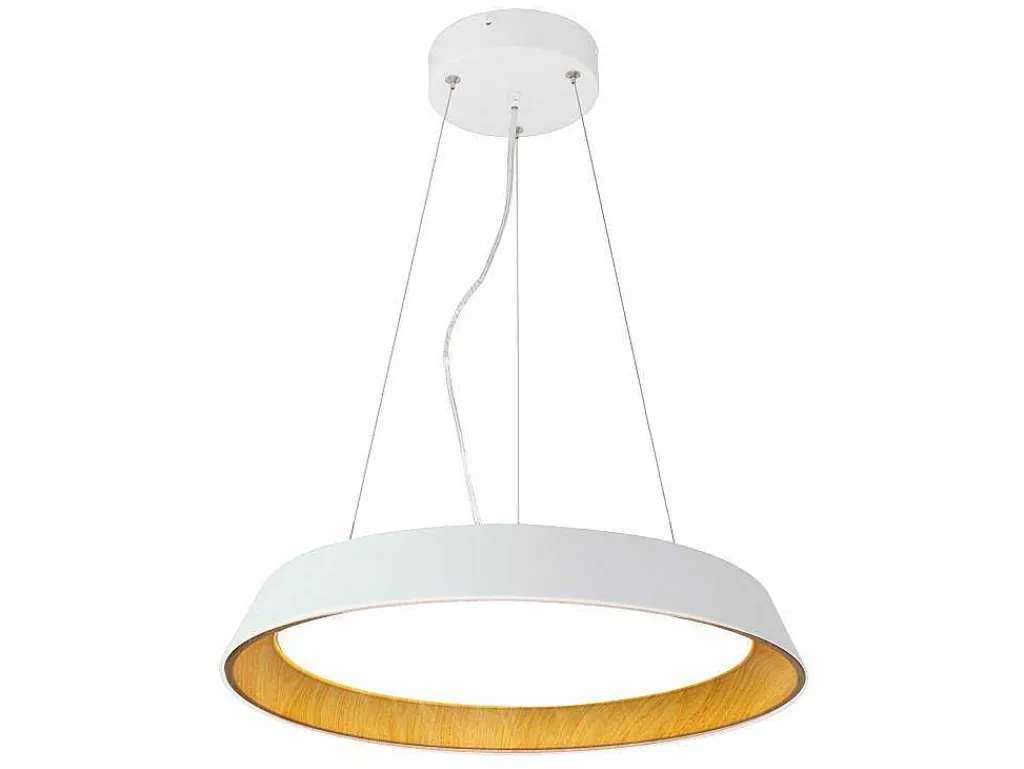 Hanglamp Met Ledverlichting Van Metaal En Aluminium - D45 Cm - Wit En Naturel - Derry-OZAIA Clearance